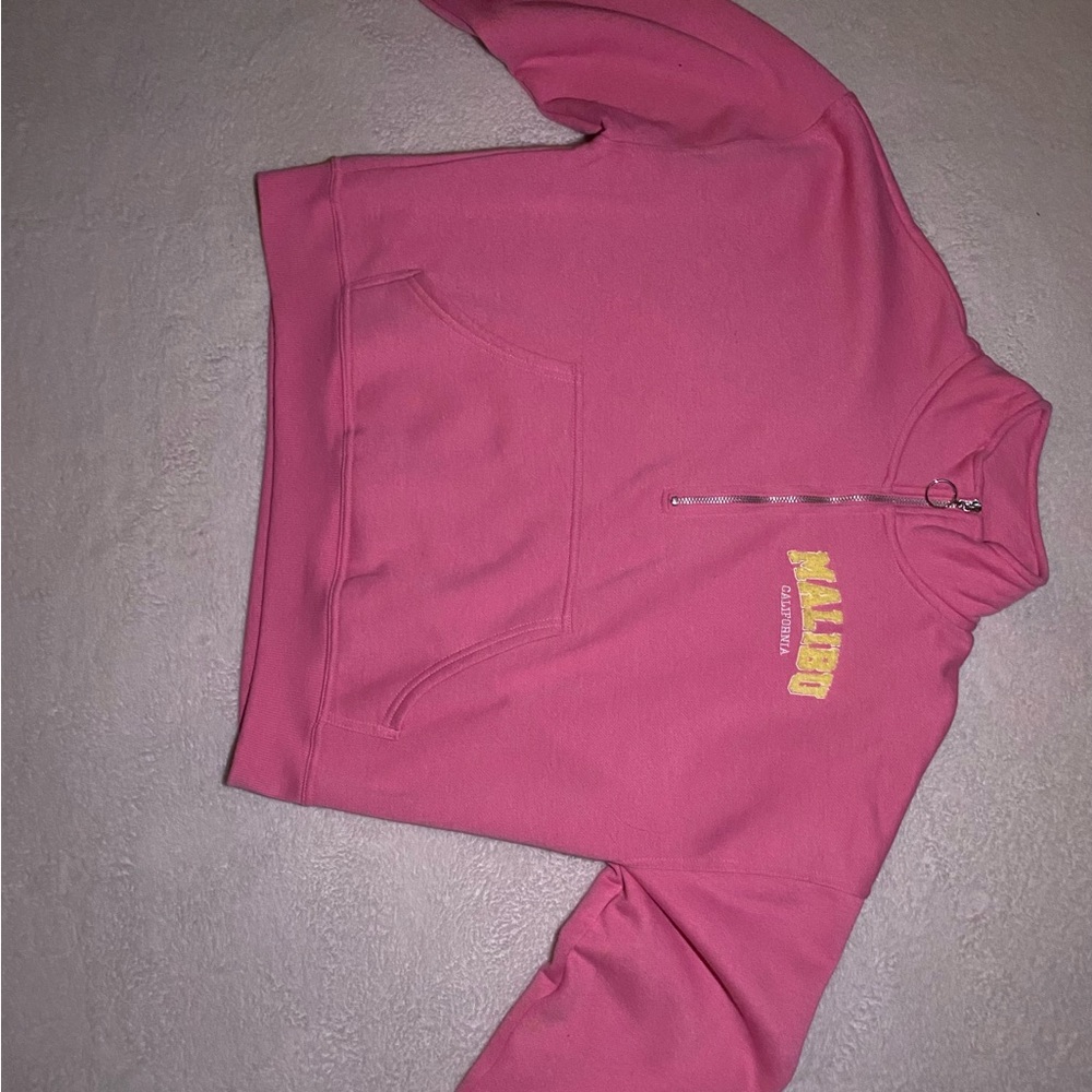 Pink Half-Zip Sweatshirt